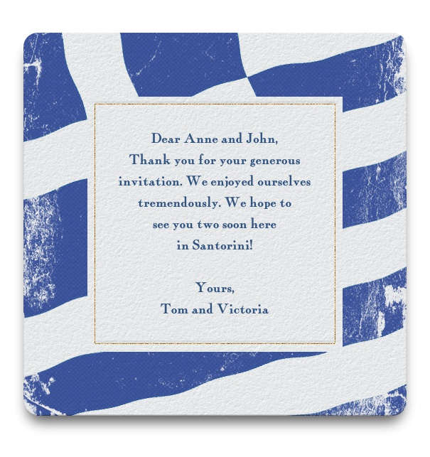 Greek Flag Background Card with space in the middle for text