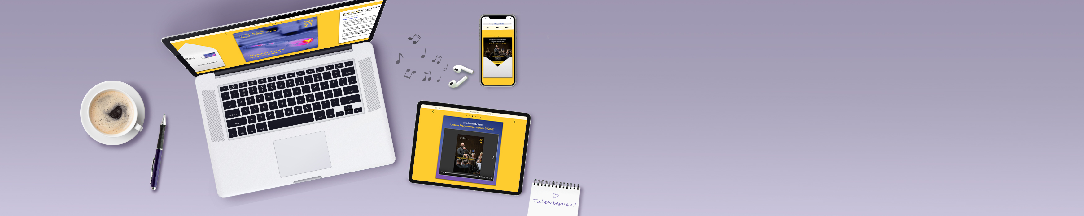 Example of animated paperless promotional online sending on Computer, iphone and ipad by Berliner Philharmoniker