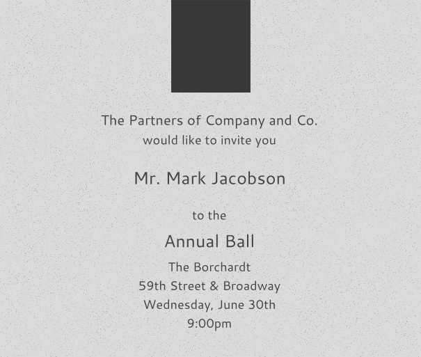 Light Grey Corporate E-Invitation with Dark Logo, perfect for Company Events with Guest Management