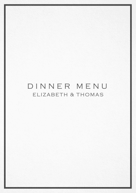 Menu card Eton with photo and classic single outer line. Black.
