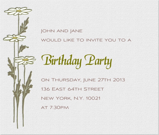 Online Square Beige Spring Dinner Invitation design with Lilies.