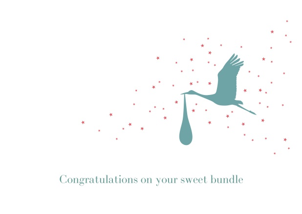Congratulations card with stork.