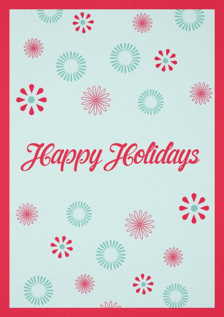 Christmas card with Happy Holiday customizable text.