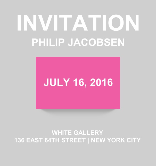 Corporate online invitation card with modern look and color emphasized box. Pink.
