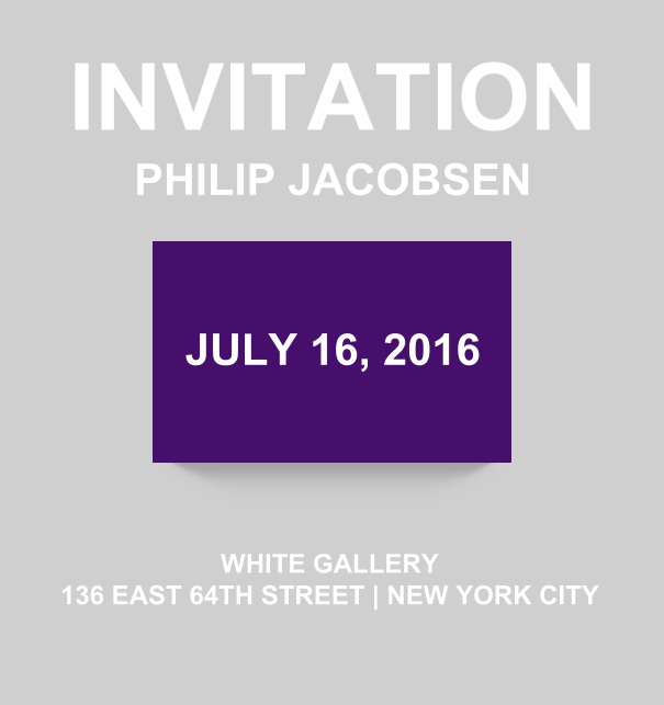 Corporate online invitation card with modern look and color emphasized box. Purple.