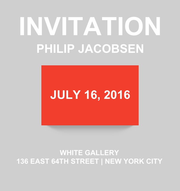 Corporate online invitation card with modern look and color emphasized box. Red.