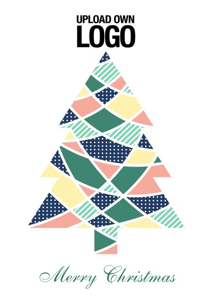 Online Firmen-Weihnachtskarte mit buntem Weihnachtsbaum.