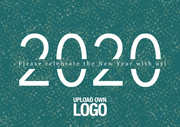 2020 Online invitation card on Leather for new year's eve or other celebrations Green.