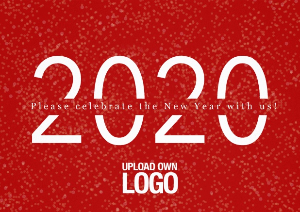 2020 invitation card on Leather for new year's eve or other celebrations Red.