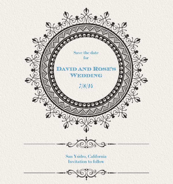 Save the Date Card for weddings with gothic theme.
