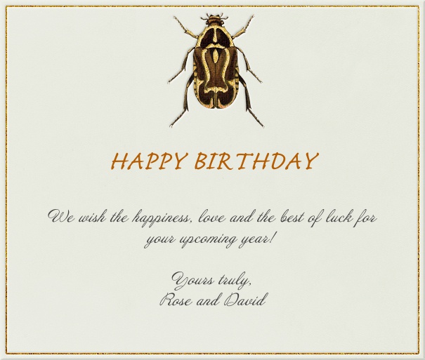 Beige Summer Themed Card with Beetle.