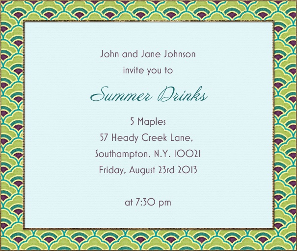 Square Light Blue Summer Invitation template with floral background.