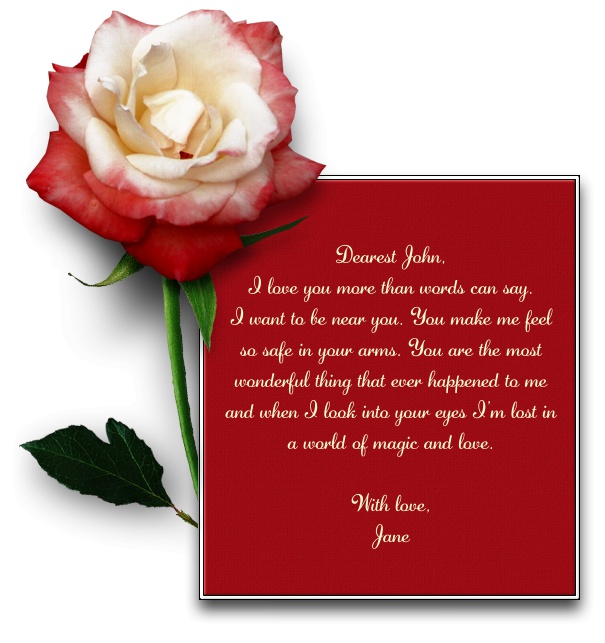 Red Flower Themed Card with White and Red Rose.