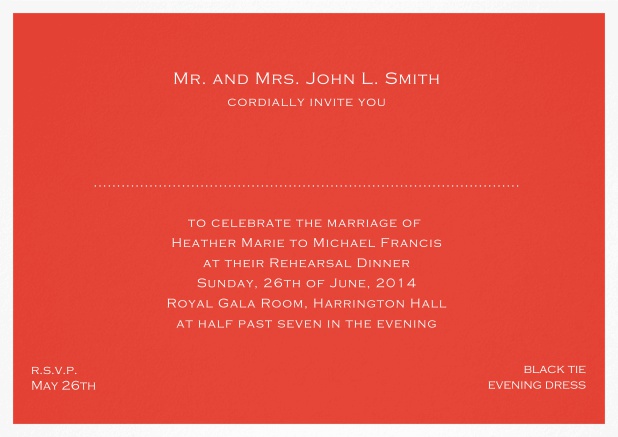 Invitation template with frame and place for guest's names - available in different colors.