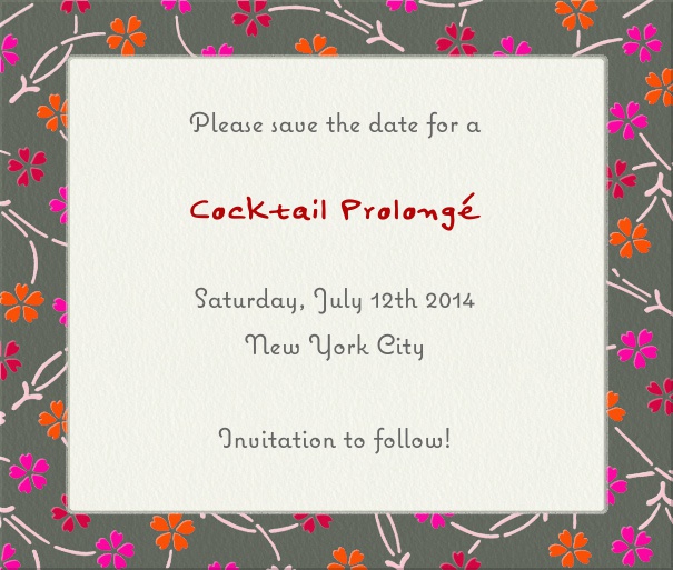 White Modern Event Save the Date Template with Floral Frame.