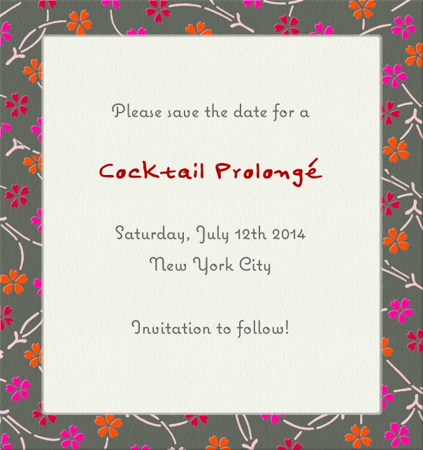 High White Modern Event Save the Date Template with Floral Frame.