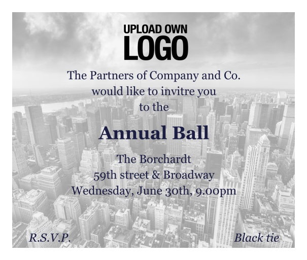 Corporate Ball Invitation for Professional invitations and Annual Balls.