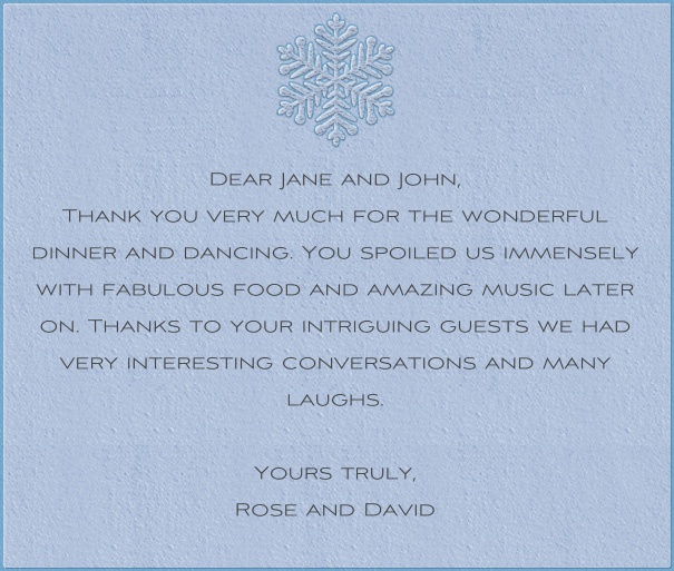 Light Blue Winter Themed Card with Designed Snowflake.