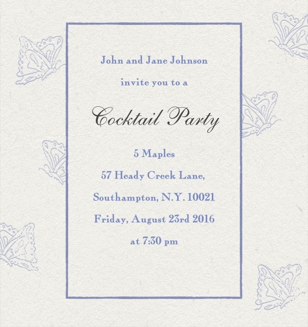 Online classic invitation card with with shells.