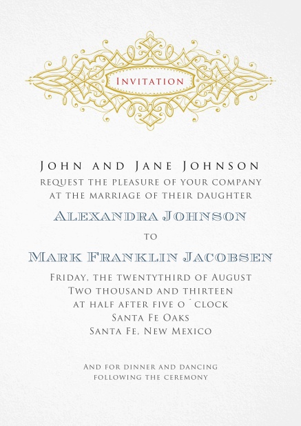 Formale Einladungskarte für Papierkarten für Hochzeitseinladungen und edle Geburtstagseinladungen.