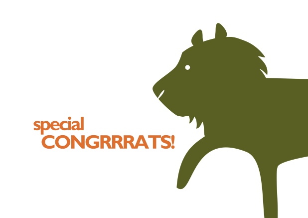 Congratulations card with lion