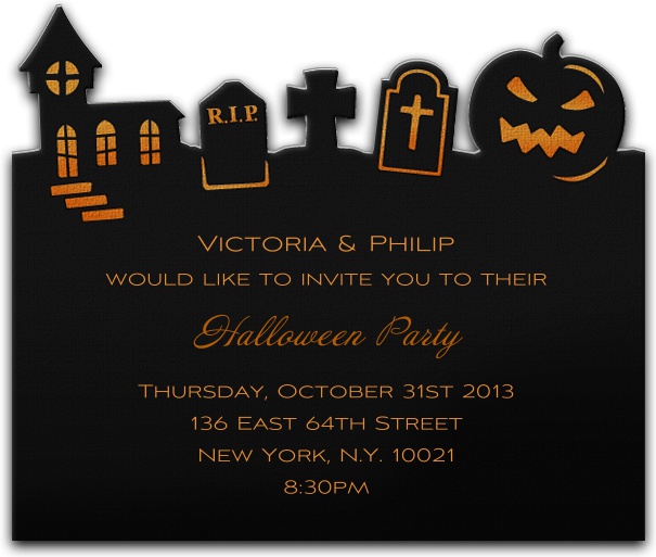 Square Halloween themed Invitation Card Customizable with Halloween motif.