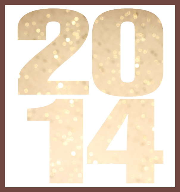 Online Invitation card with cut out 2014 for own image Gold.