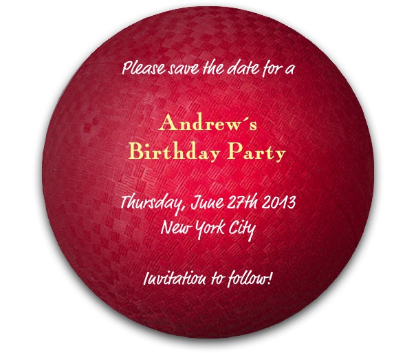 Dodgeball Themed Kid's Birthday Party Save the Date Template.