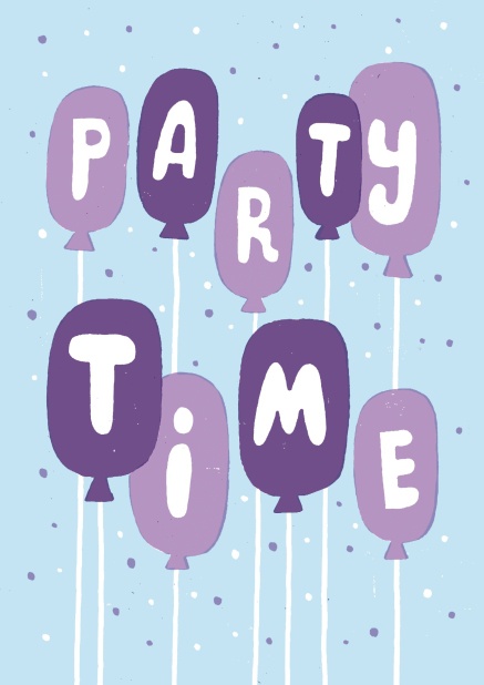 Online Partyeinladungskarte mit dem Slogan "party time".