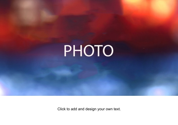 Online Photo card in landscape format with 1 photo field for uploading your own photo including a text field.
