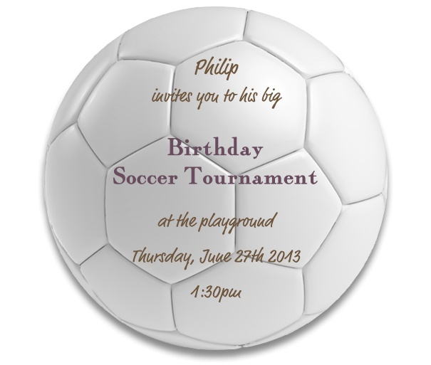 Round Football Sports Invitation card designed as a soccer ball.