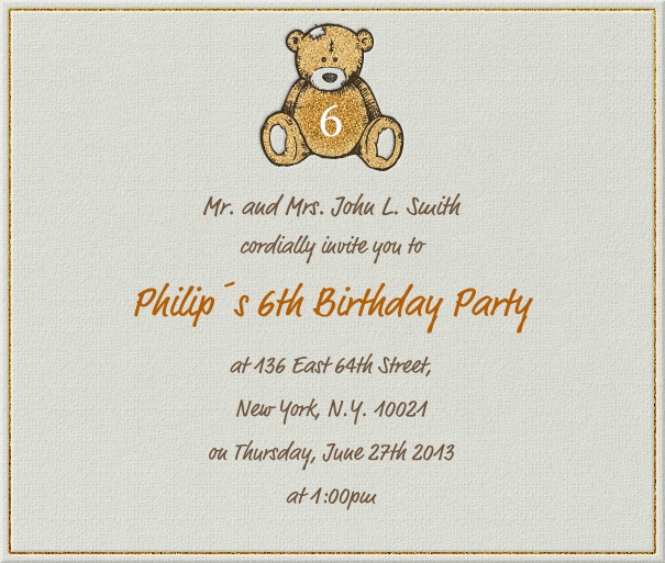 Square Teddy Bear Customizable Birthday Invitation or Anniversary Invitation.