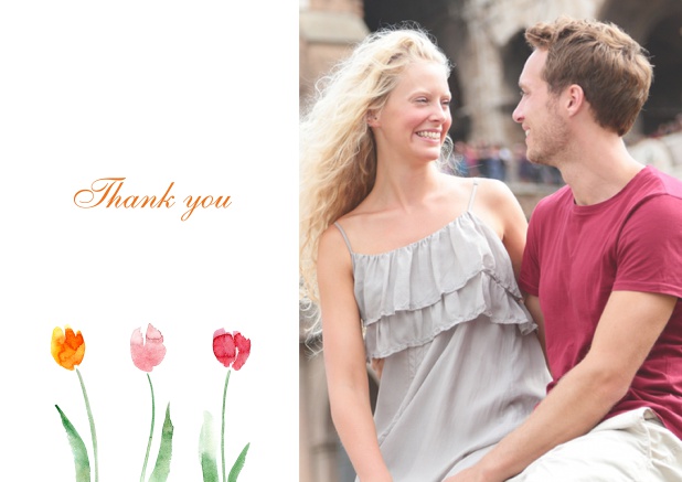 Online Thank you card with tuilps and a photo option.