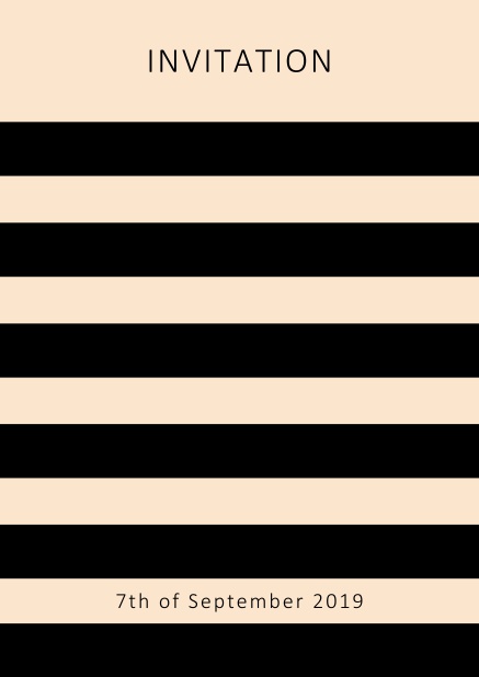 Online invitation card with black stripes in the color of your choice. Orange.