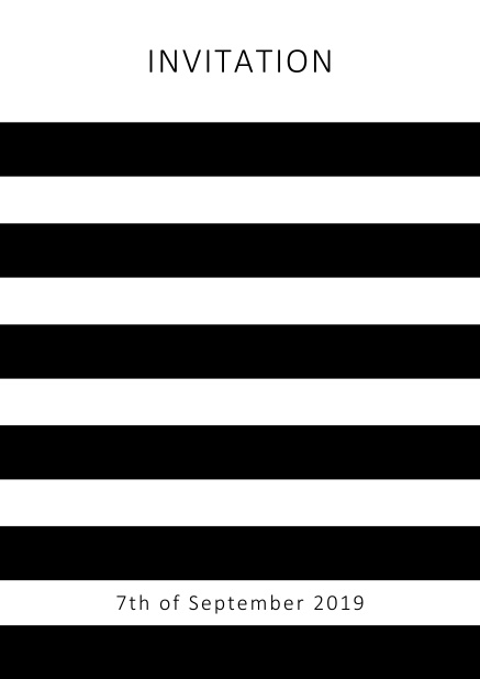 Online invitation card with black stripes in the color of your choice.