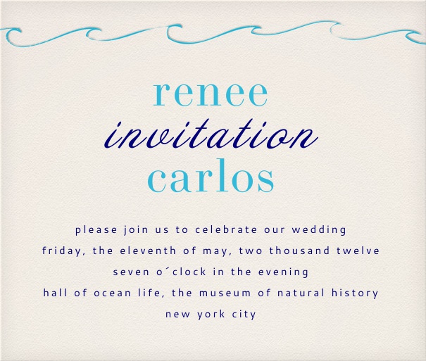 Party Invitation Card with wave design and editable text.