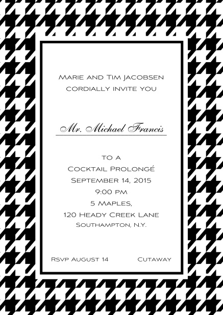 Classic online invitation card with Bavarian style frame in various colors. Black.