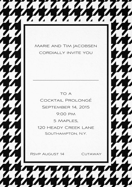 Classic invitation card with Bavarian style frame in various colors. Black.