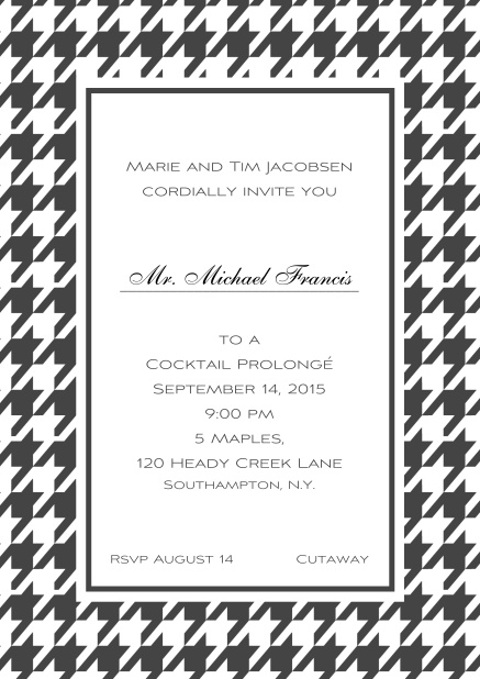 Classic online invitation card with Bavarian style frame in various colors. Grey.