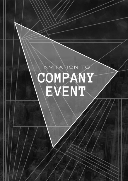 Online Corporate invitation card with large triangle text field over artistic modern card design.