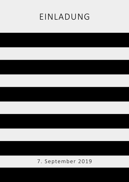 Online Einladungskarte im Design einer Wespe mit schwarzen Streifen in Ihrer Wunschfarbe. Grau.