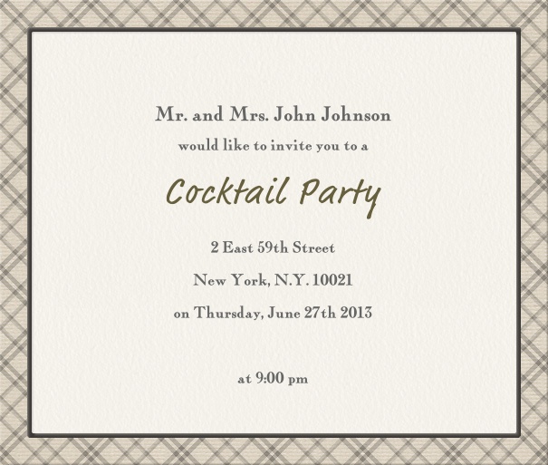 Beige, classic Party Invitation with geometric border.