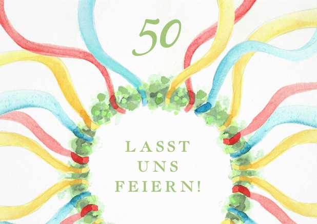 Invitation card for 50th birthday with classic May Colors