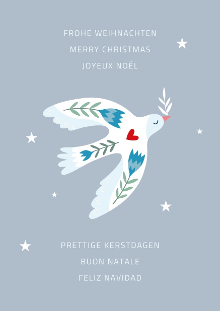 Online Weihnachtskarte mit Friedenstaube