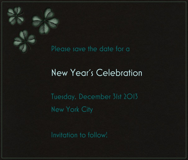 Black Event Celebration Save the Date Template with New Year's Theme and Fireworks motif.