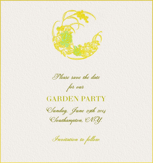 Beige Online Save the Date Card for party with floral theme.