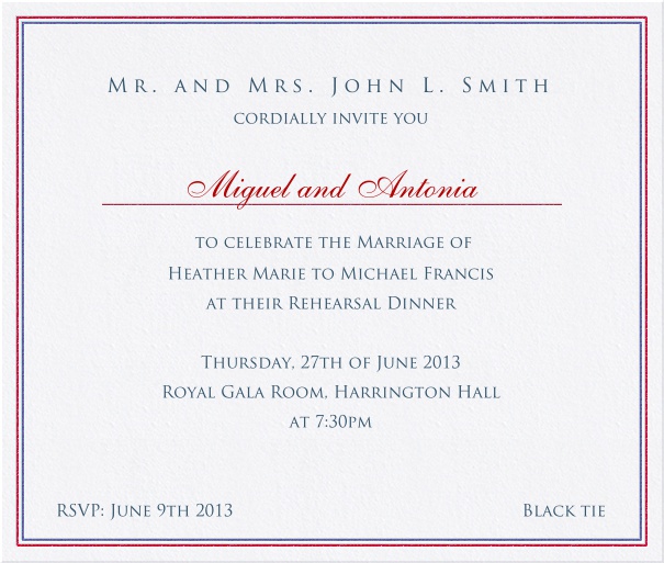 Paper color classic Party Invitation Card with colorful border.