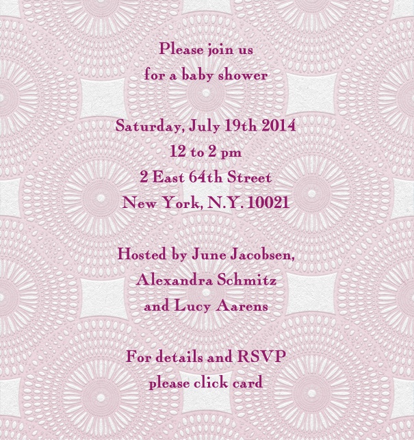 Pink Baby Shower Invitation with geometric background.