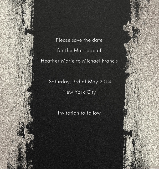 Black Modern Formal Save the Date Card for Weddings with Black and Grey border.