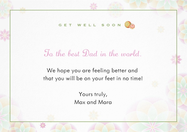 Send get well wishes with this charming card full of flowers.